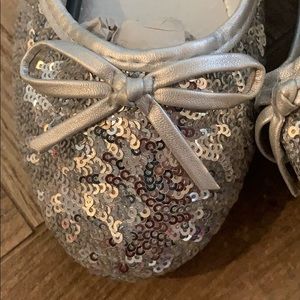 Silver Sequin Flats 9/10 size